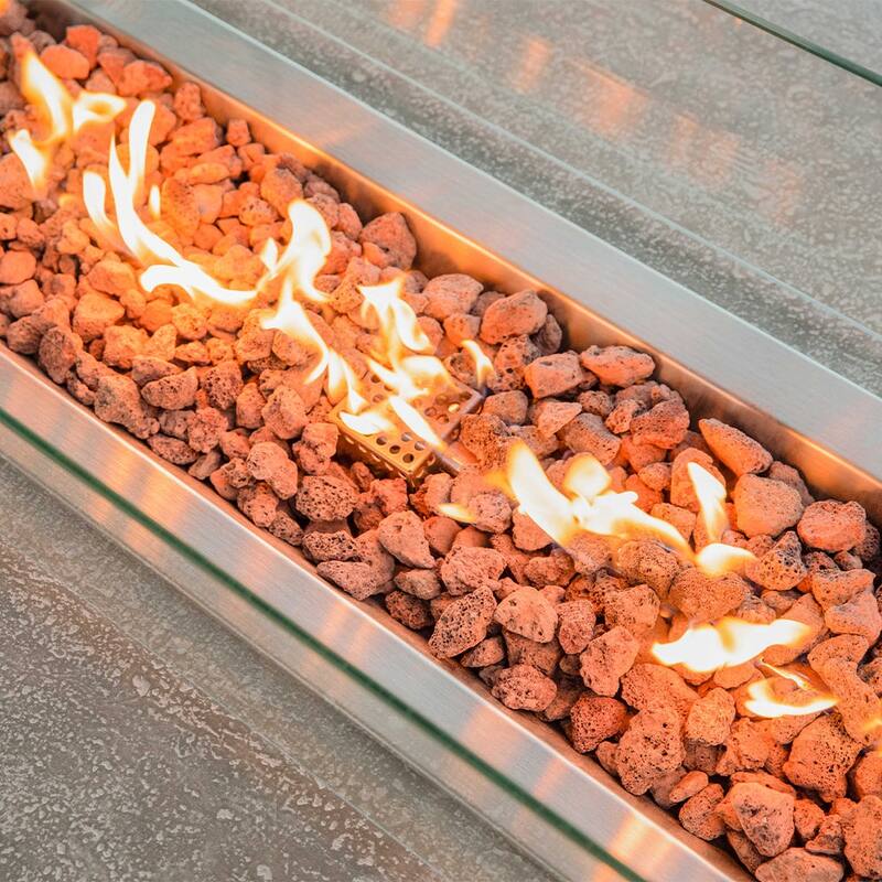 Elementi Hampton Outdoor Fire Pit Table 56" Rectangular Patio Heater - Natural Gas