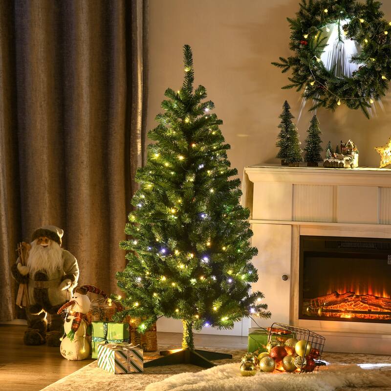 5ft Pre-Lit Artificial Christmas Tree with 152 LED Lights and 365 Branches for Holiday Décor