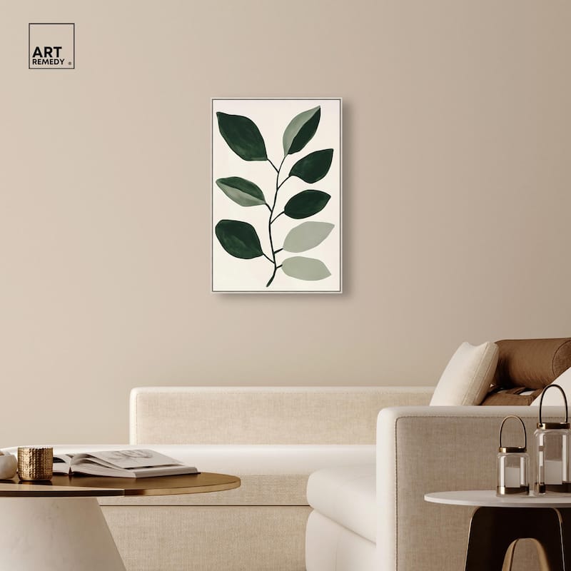 Green and Grey Branch I Canvas by Art Remedy