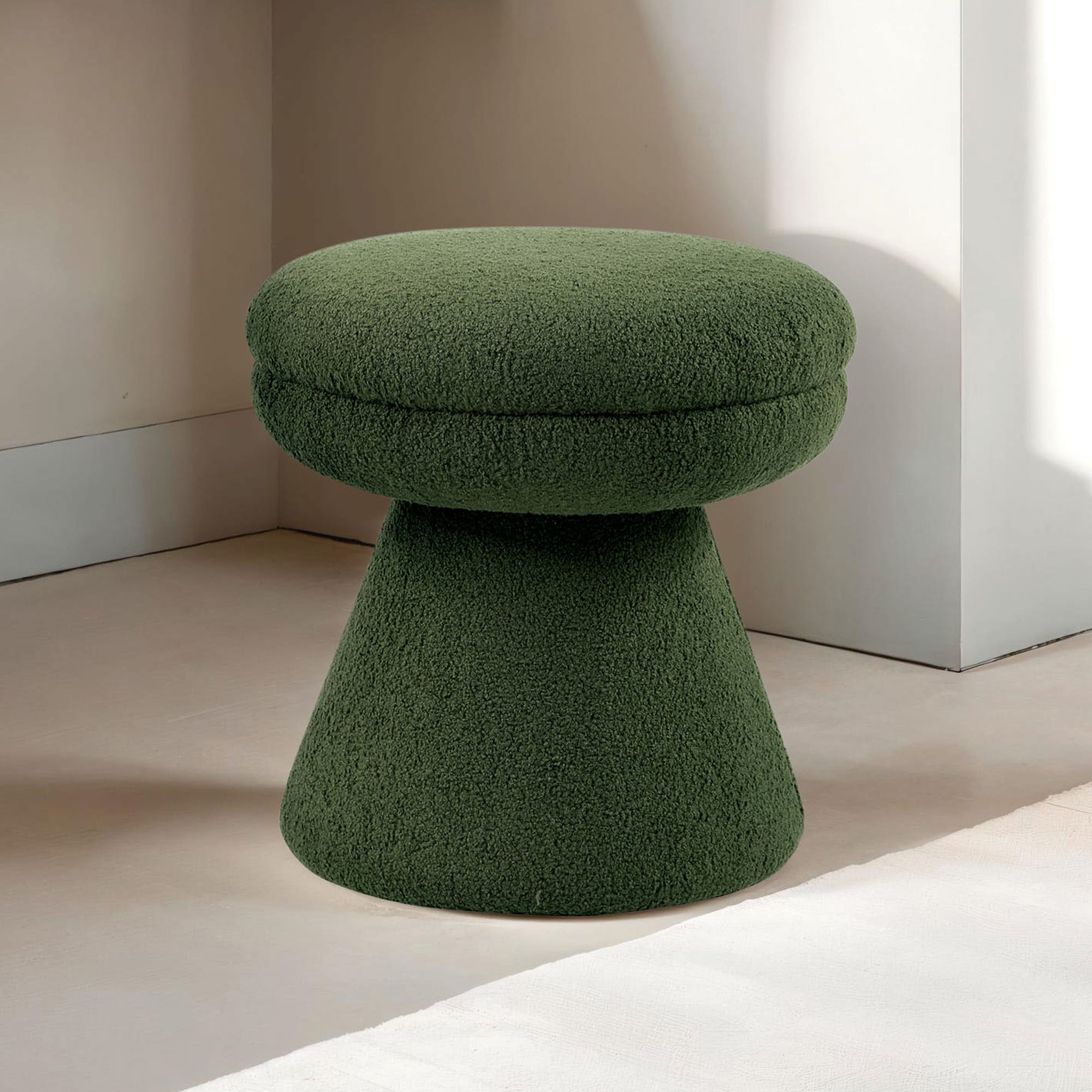 Furniture of America Silas Modern 18-inch Mushroom Upholstered Ottoman