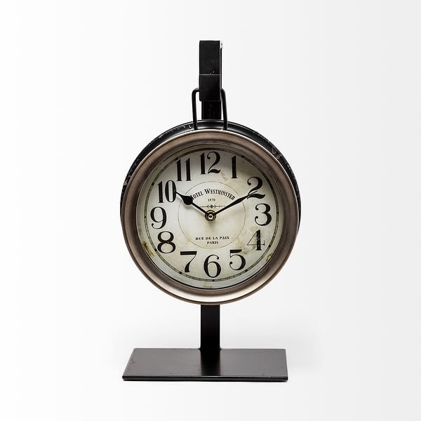 Metallic Brown Metal Hanging Desk Table Clock Metallic Brown Metal Hanging Desk Table Clock