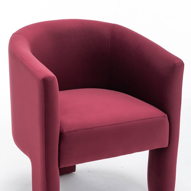 SEYNAR Modern Velvet Accent Chair, Upholstered Barrel Chair with Unique Solid Base for Living Room Soft Club Chair Set of 2