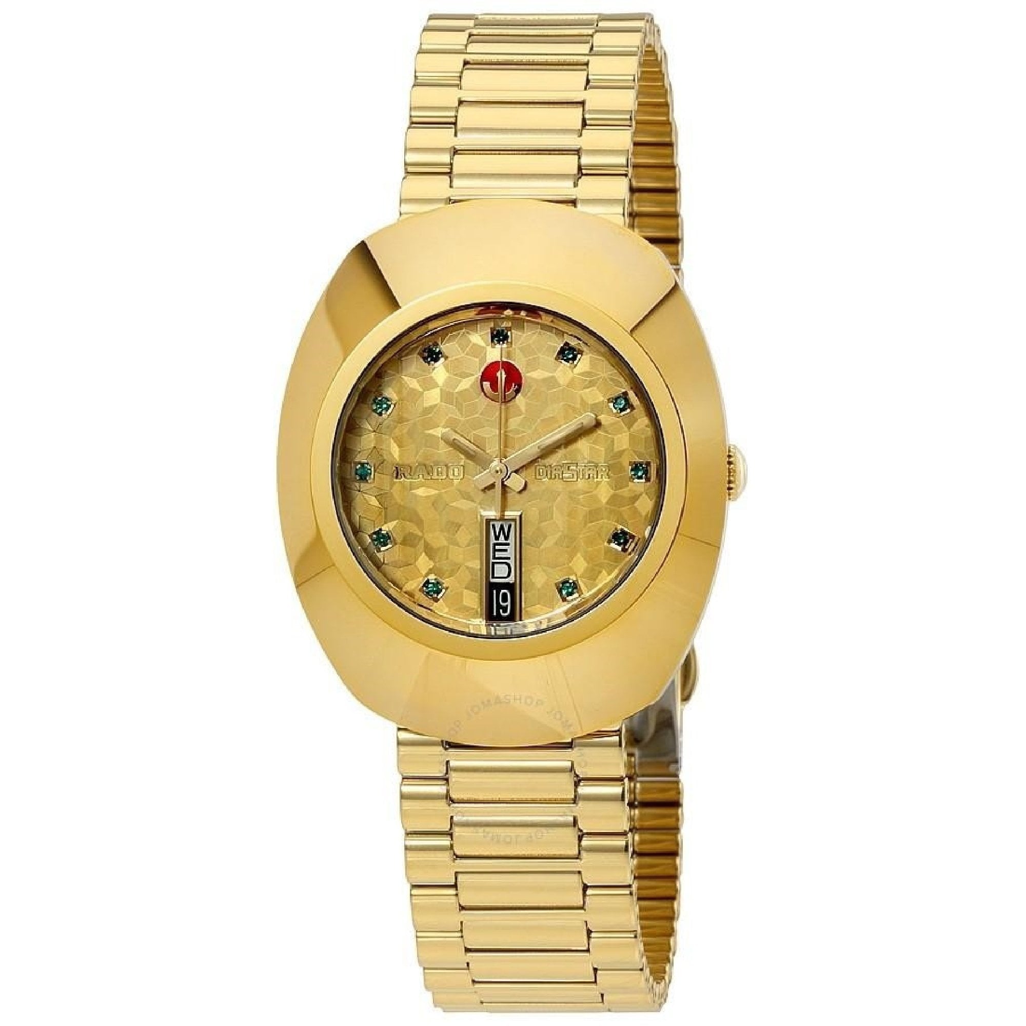 Shop Rado Men S R12413663 Original L Diamond Automatic Gold Tone Stainless Steel Watch Overstock 31476682