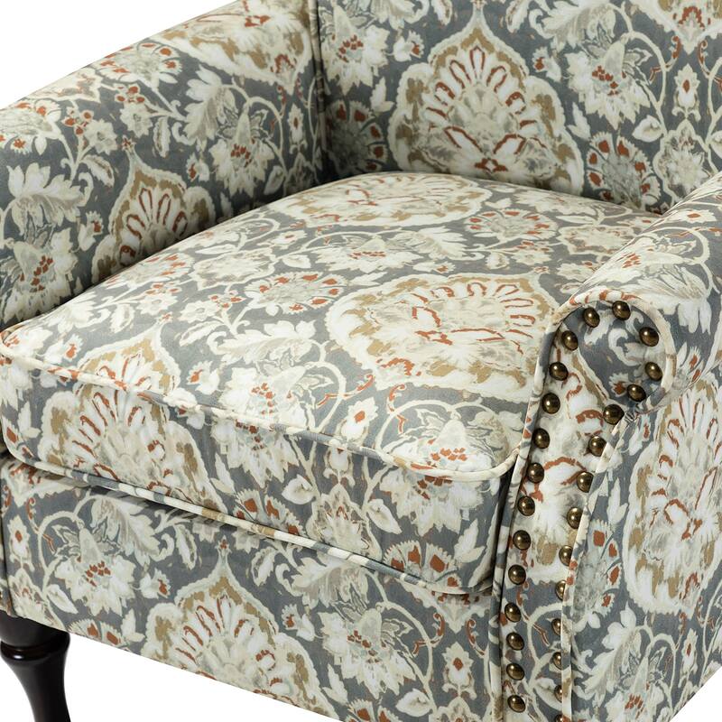 Nyctelius Nailhead Trim Traditional Accent Armchair with Rolled Arms by HULALA HOME