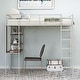 preview thumbnail 21 of 27, Twin Metal Loft Bed with 2 Shelves and one Desk staircase