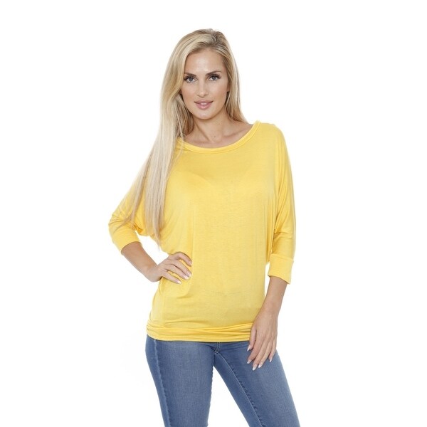 yellow batwing top