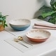 preview thumbnail 3 of 6, Sango Siterra Glazed Garden 4-Piece Speckled Stoneware Pasta Bowl Set- Wide Shallow Dinner Bowls with Hand-Painted Rustic Design