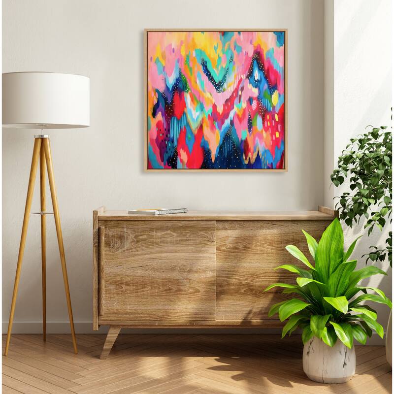 Kate and Laurel Sylvie EV Brushstroke 100 Frame Canvas by Jessi Raulet
