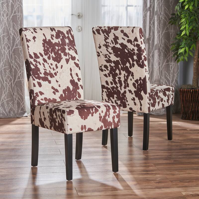 Set of 2 Velvet Upholstered Dining Chair with Wood Legs - Multi