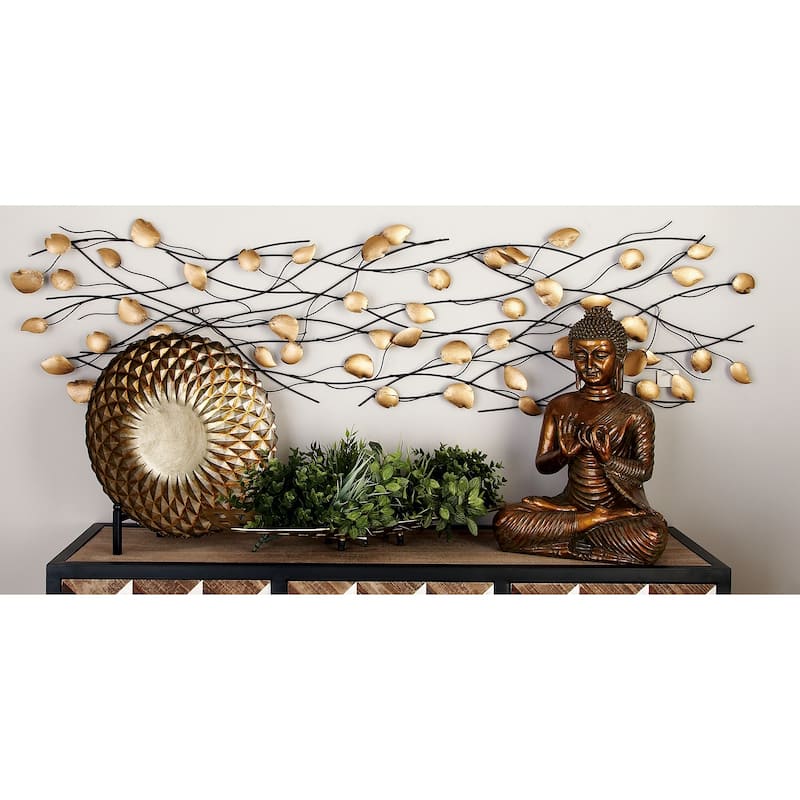 Metal Leaf Wall Decor - Gold - Roche River Decor