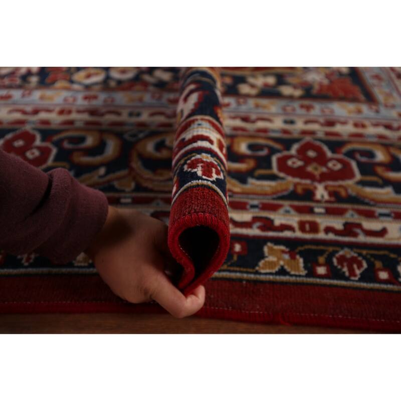 Floral Red Medallion Kashan Turkish Area Rug Machine Made Carpet - 9'8" x 12'5"