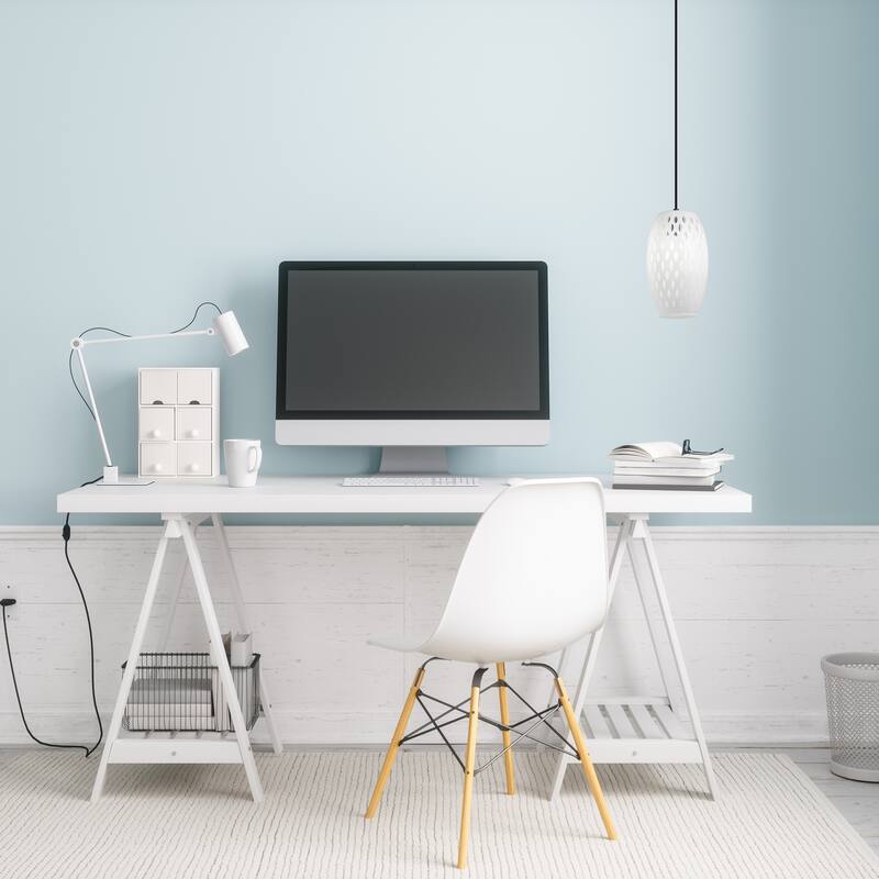 Adriana River of Goods Black Metal and White/Clear Glass 6-Inch Pendant Light with Adjustable Hanging Cord - 6" x 6" x 70.75"