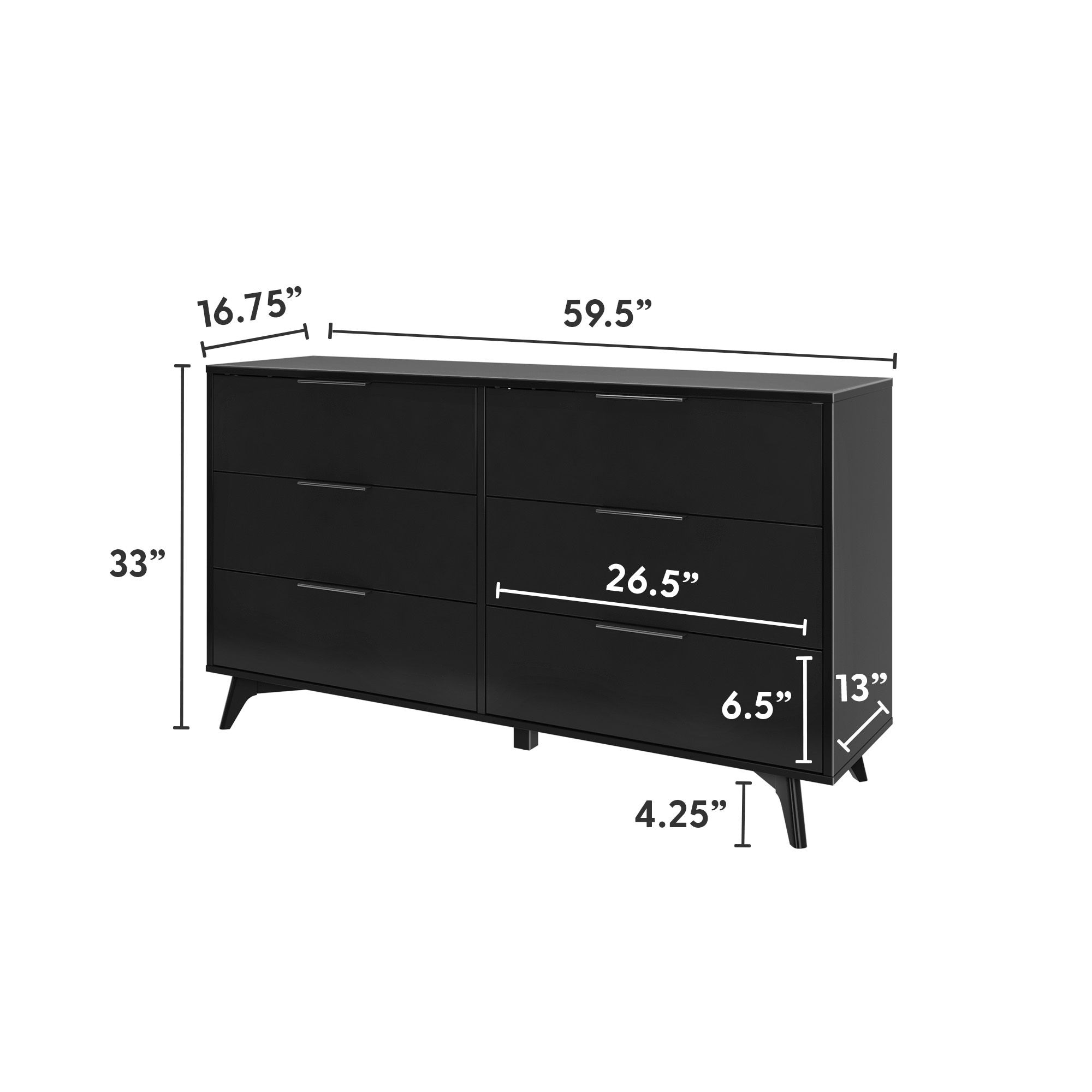 black dresser white handles Furniture of America Syracuse Dark Walnut metal rails for smoother use and greater quality Classic Three Drawer Dresser, Superior