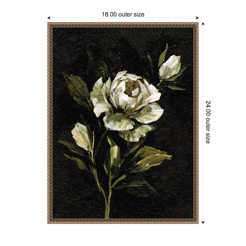 Kate and Laurel Sylvie Moody Floral 2 Framed Canvas by Annie Quigley