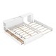 preview thumbnail 6 of 35, Full Size Platform Bed with Trundle and Drawers Wood Full Bed Frame with a Rolling Shelf Platform Bed with Desk - White