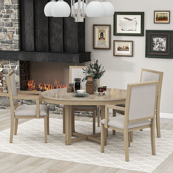 Expandable dining shop table set