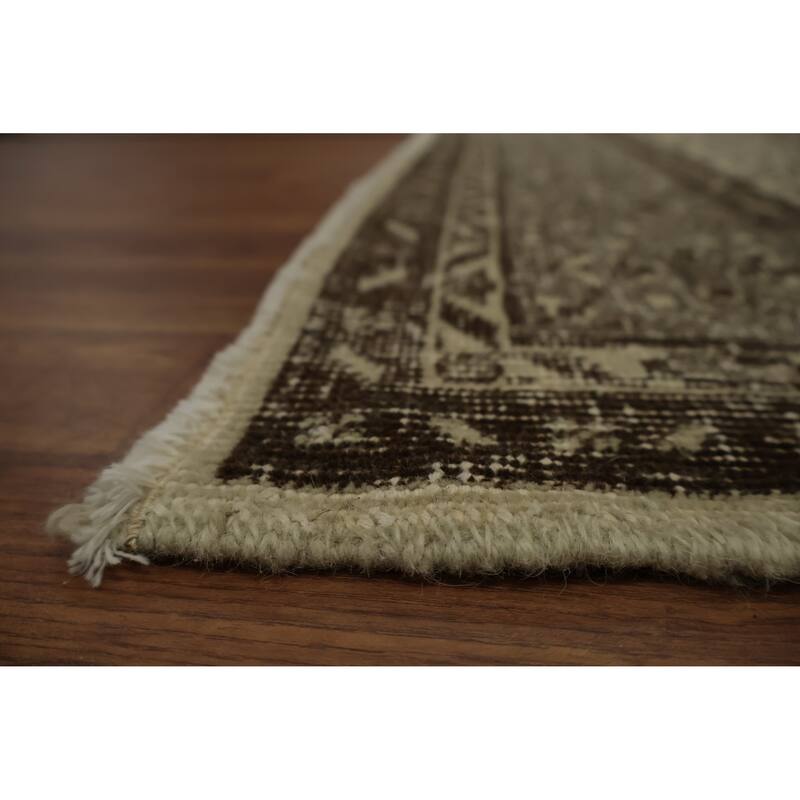 Hand Knotted Oriental 100% Wool Carpet Transitional Floral Beige & Ivories Anatolian Area Rug - 9' 2'' X 6' 2''