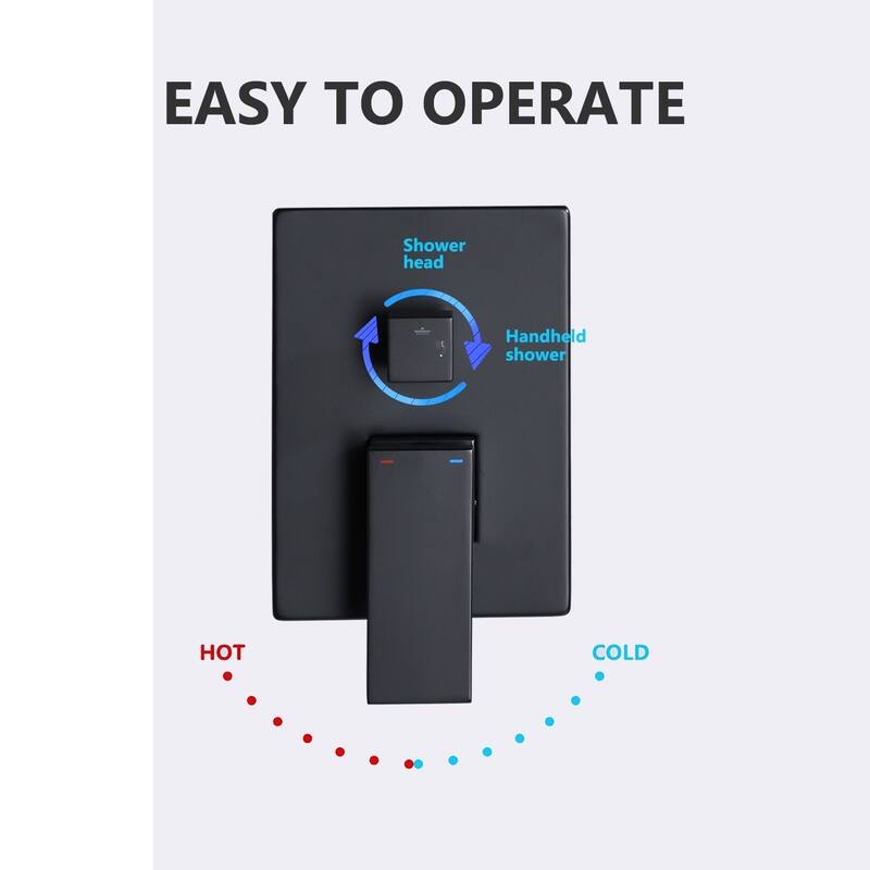 shower system 12 inch Brass Bathroom Deluxe rain mixed shower combination set wall mounted rain shower head system shower faucet