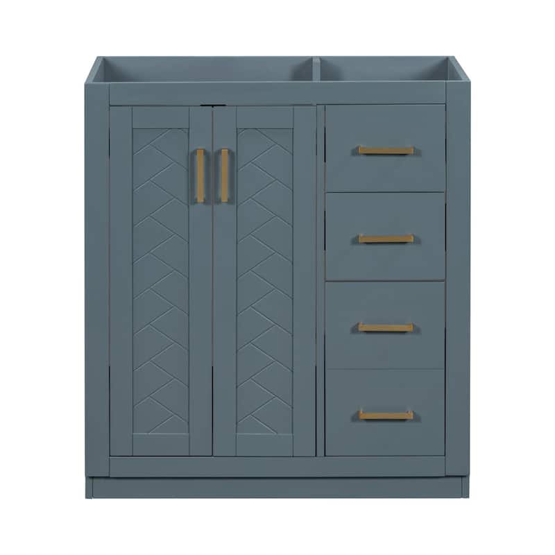 Bathroom Storage Vanity Base with 3 Drawers & Soft Closing Doors (Without Sink)