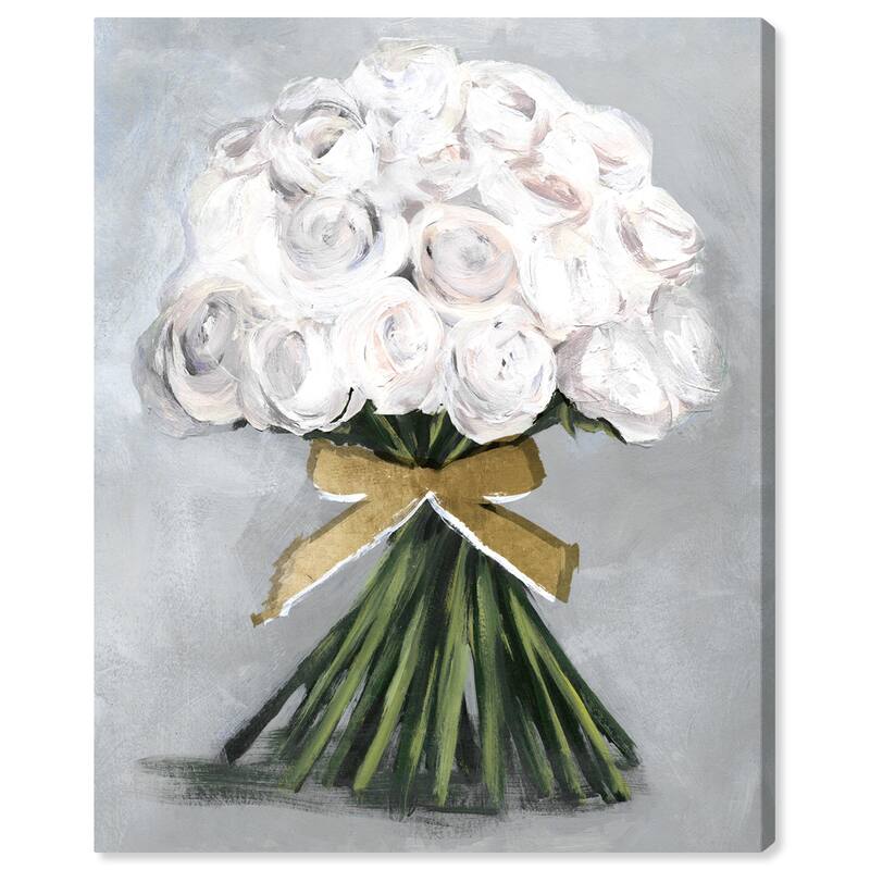 Wynwood Studio Canvas Floral and Botanical Wonderful Light Bouquet White and Traditional Wall Art Canvas Print