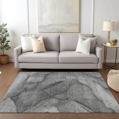 Machine Washable Indoor/ Outdoor Chantille Contemporary Abstract Rug