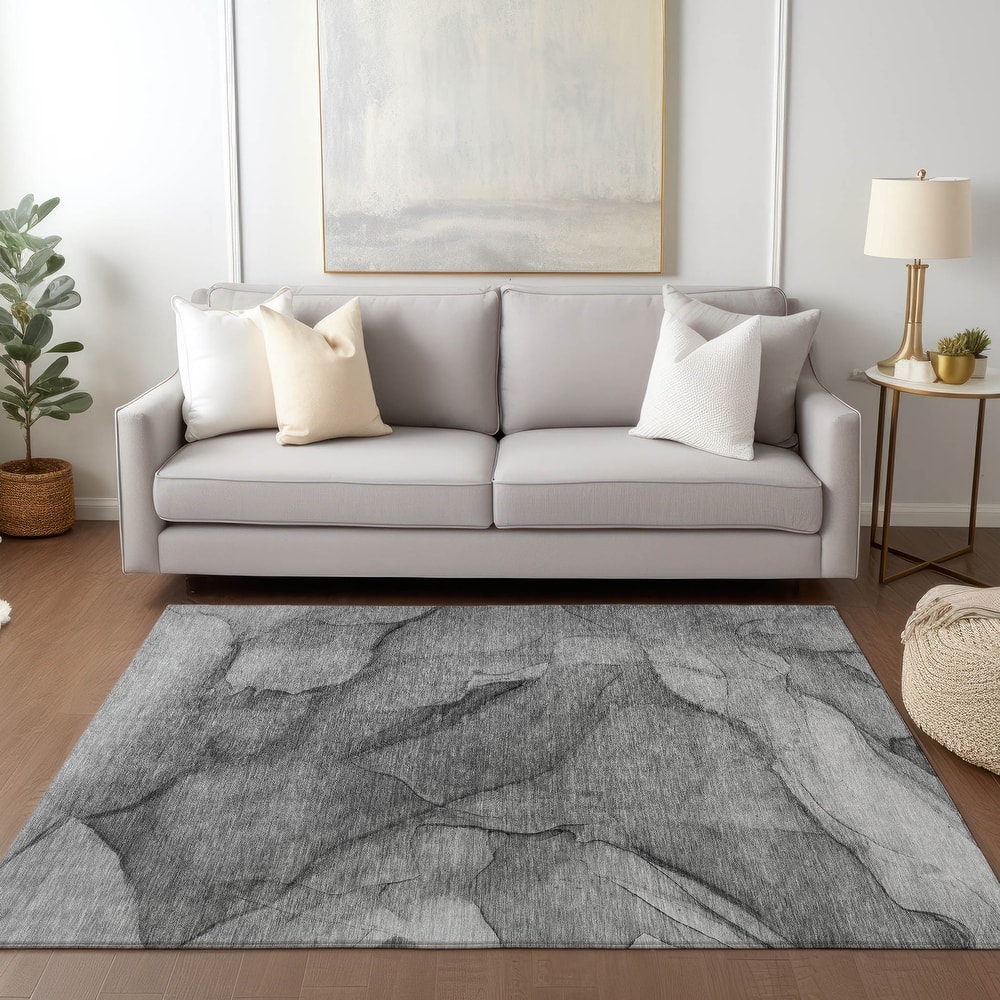 Machine Washable Indoor/ Outdoor Chantille Contemporary Abstract Rug