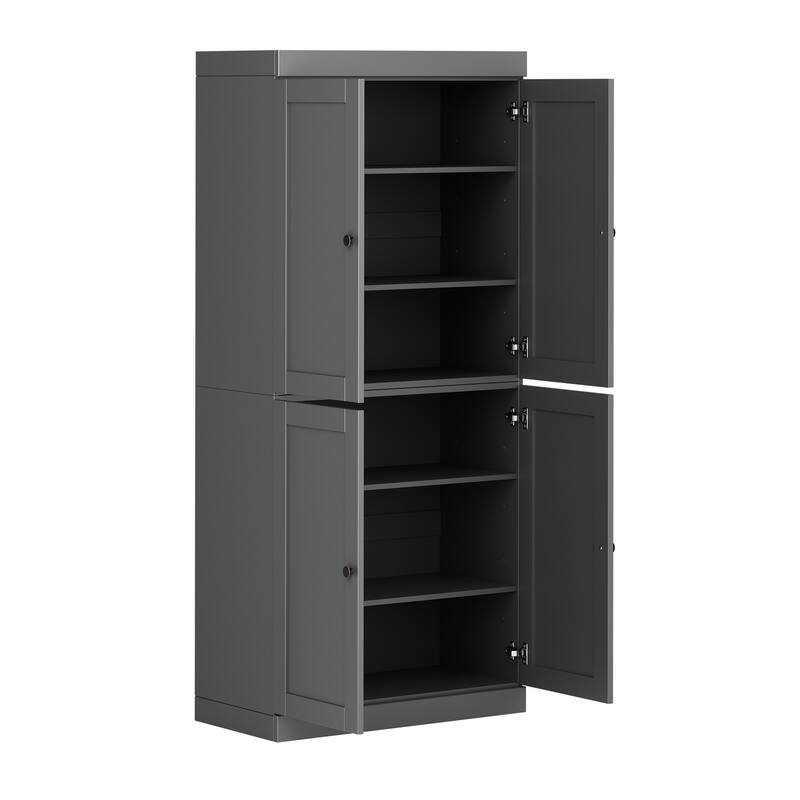 Palace Imports 100% Solid Wood 32" Pantry Cabinet with Shaker Doors and Adjustable Shelves