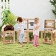 preview thumbnail 2 of 7, 3-Piece Outdoor Kitchen Set Mud Kitchen with Separate BBQ Grill and Pizza Oven-Natural - Multi