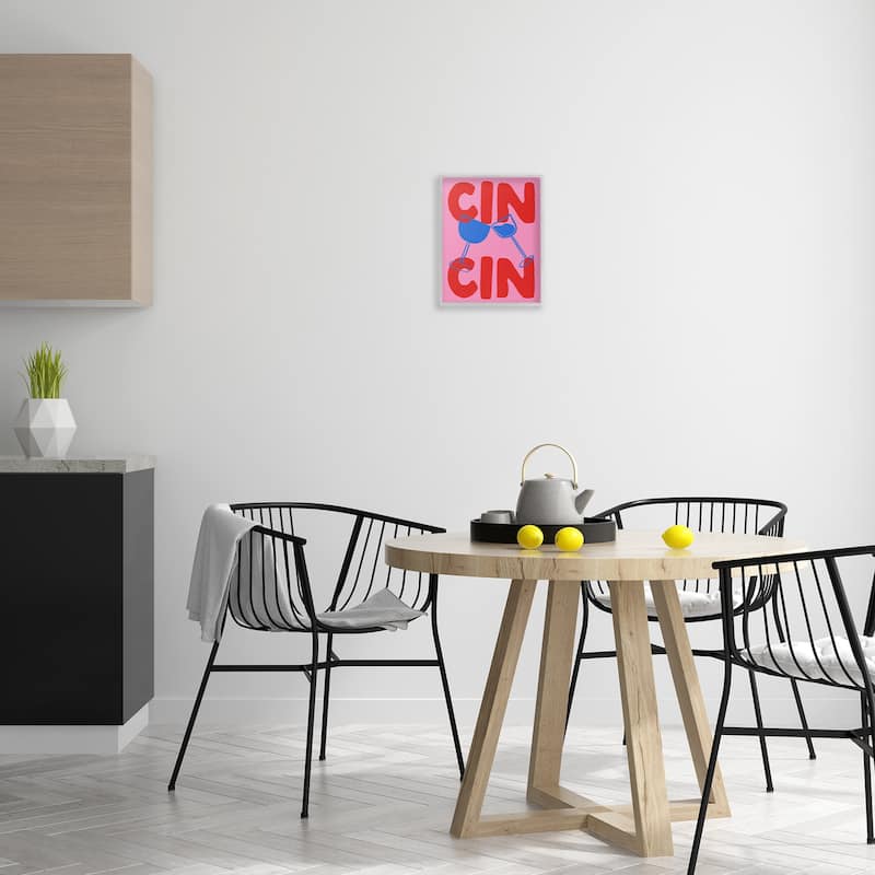 Stupell Bold Cin Cin Cheers Framed Giclee Art Design By House of Lulu