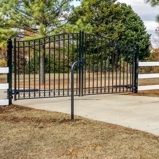 ALEKO Galvanized Steel Driveway Dual Swing Gate Dublin Style 18 Feet ...