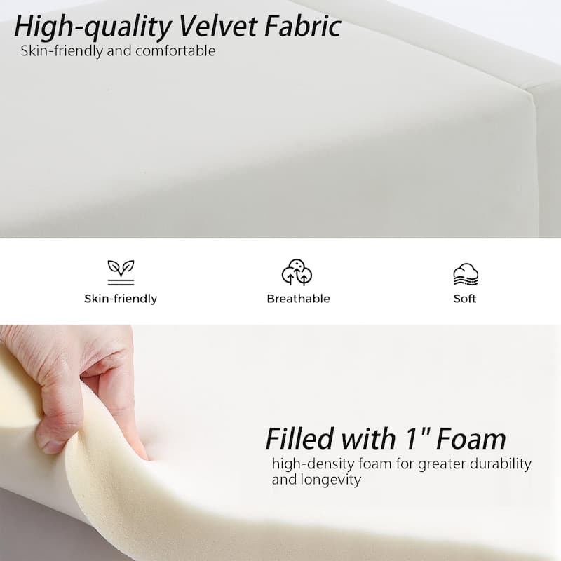 Velvet/Faux Leather Entryway Bench End of Bed Bench Upholstered Modern Window Bench for Dining Room/Bedroom