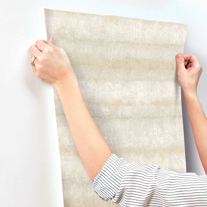 A-Street Prints Morningtide Neutral Textured Stripe Wallpaper
