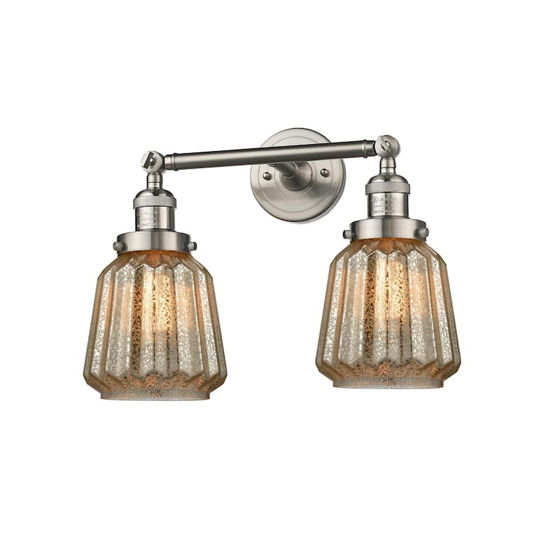 Innovations Lighting Chatham 2 Light 16" Wide Bathroom Vanity Light - Satin Brushed Nickel / Mercury Fluted