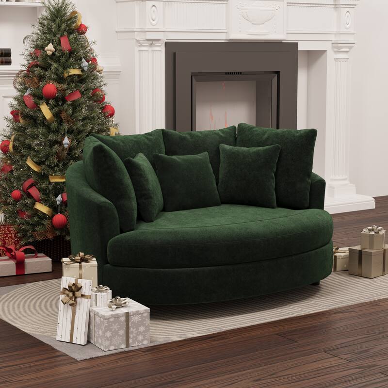 70.1"W Modern Chenille Loveseat with 7 Cushions,Oversized Accent chair