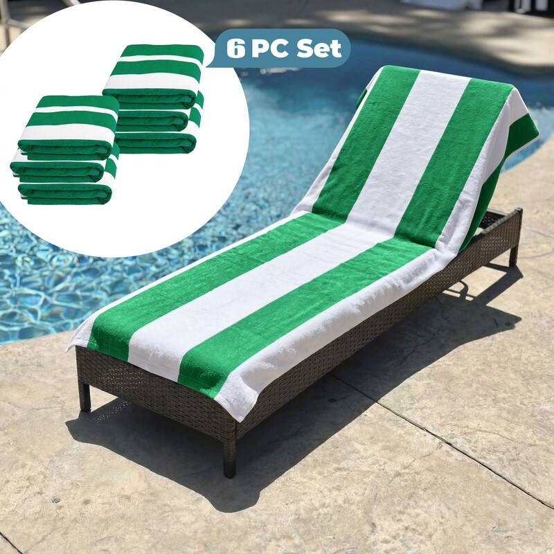 Superior Cabana Cotton Towel/ Chaise Lounge Chair Cover