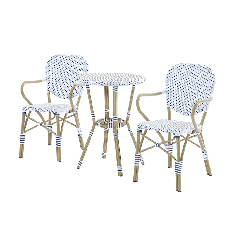 Courtnie French Country 3-Piece Aluminum Outdoor Bistro Set by Furniture of America