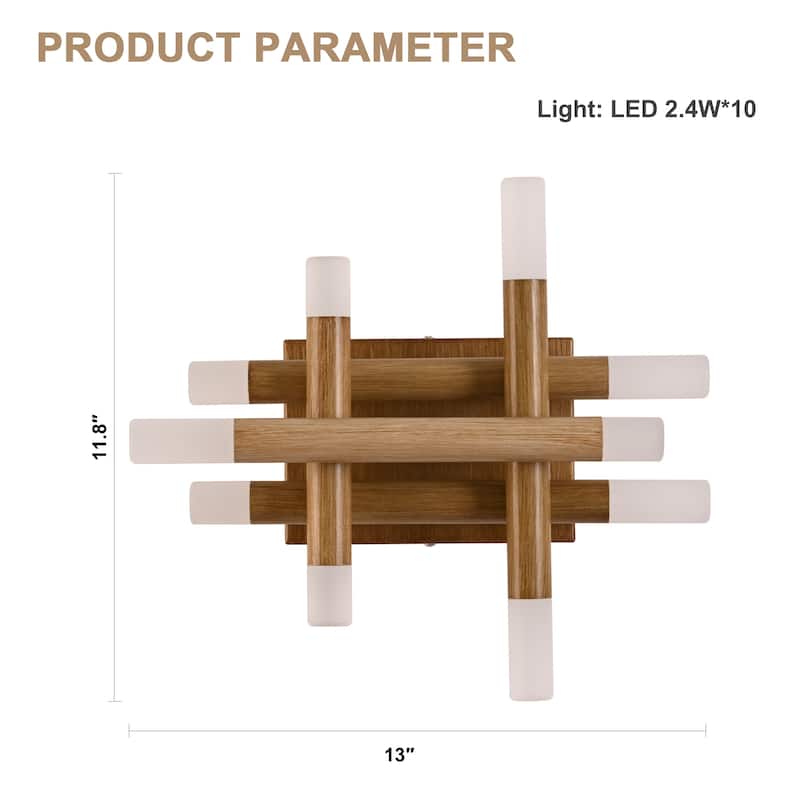 Bella Depot Wall Light Farmhouse Dimmable LED Sconce with Remote 13" x12"