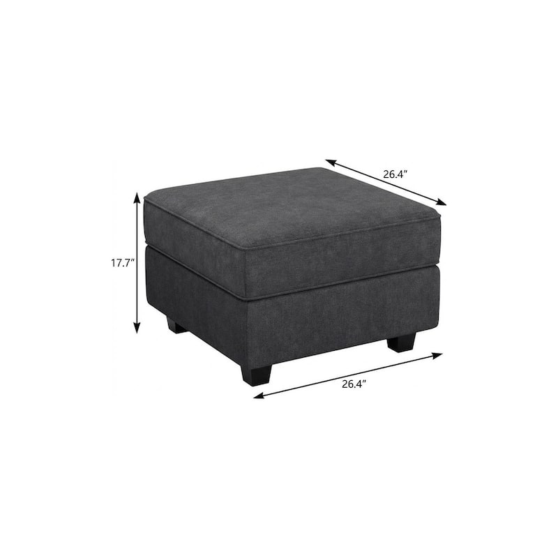 HomeRoots 26" Beige and Black Faux Leather Storage Ottoman