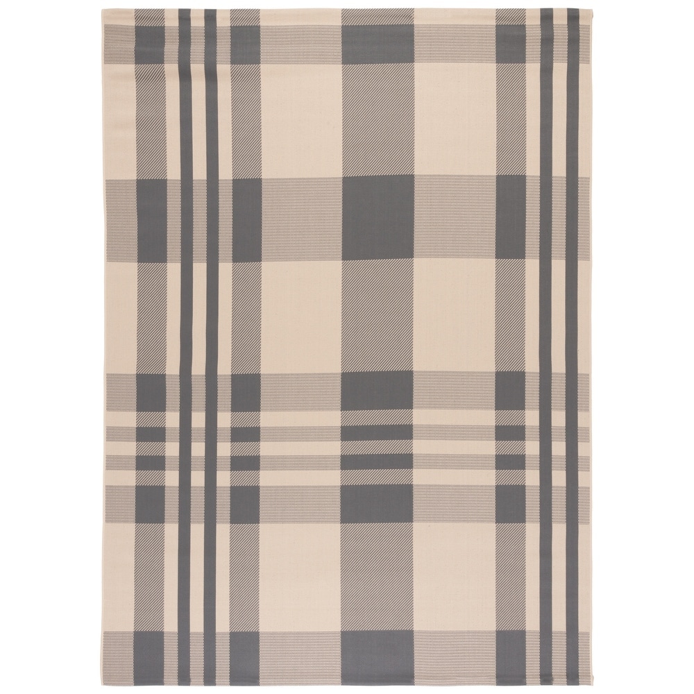 SAFAVIEH Courtyard Oriole Plaid Indoor/ Outdoor Waterproof Patio Backyard.
