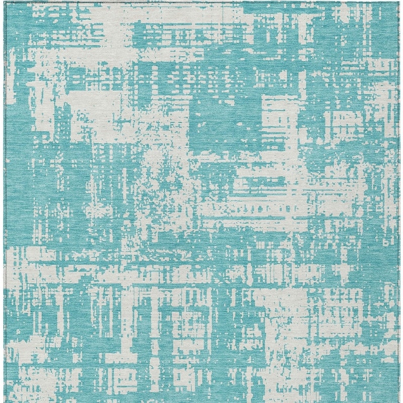 HomeRoots Abstract Transitional Rectangle Outdoor Rug