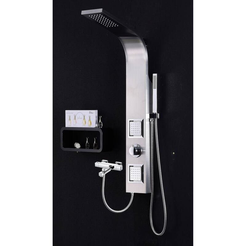 Vista XI Chrome Shower Panel with Rain Shower Head