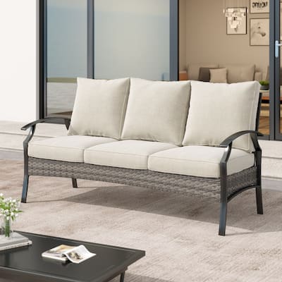 Outdoor Patio 50" W Loveseat/ 73" W Sofa with Cushions