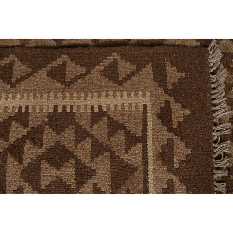 Tribal Geometric Kilim Area Rug Flat-weave Oriental Wool Carpet - 4'10" x 6'8"