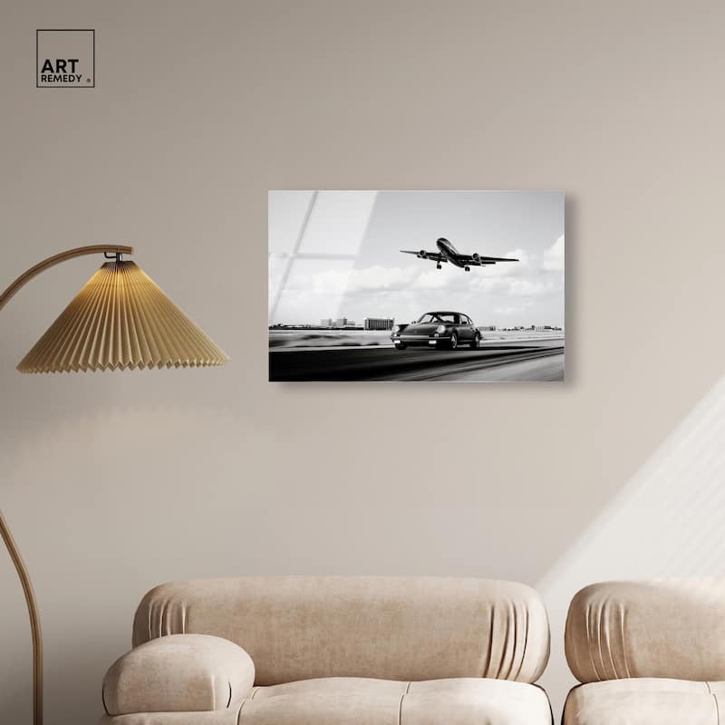 Sports Car Takeoff Acrylic by Art Remedy, Ready to Hang