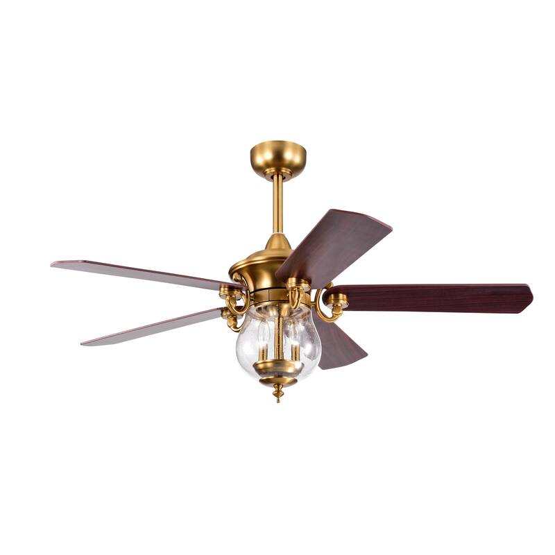 Anisma Anna 28 Inch Mid-Century Modern Style Lighted Ceiling Fan with Remote - Gold