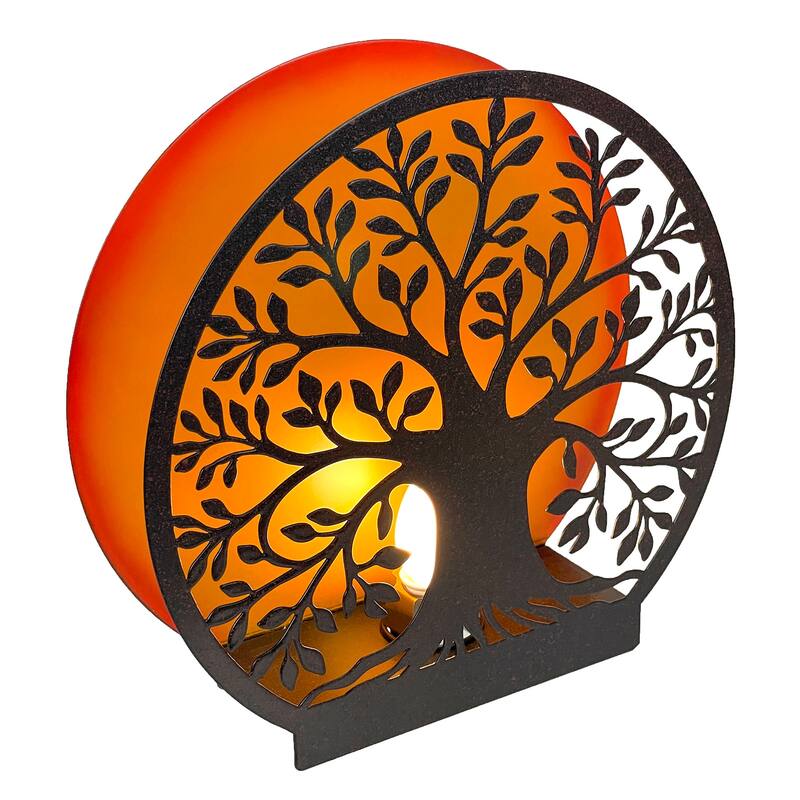 Tree Of Life Metal Accent Light - 8" Plug-In Table Lamp - 8 X 8 X 2 inches