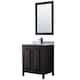 Option Dark Espresso, Black Trim,White Carrara Marble Top
