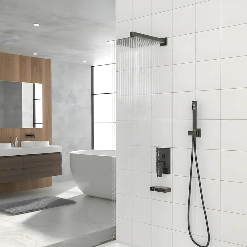 Modern Wall Mounted Square Shower System