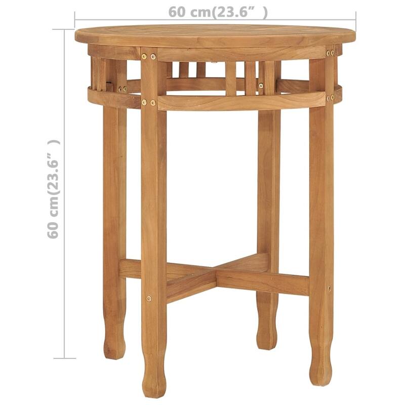 vidaXL Bistro Table Ø23.6"x29.7" Solid Teak Wood