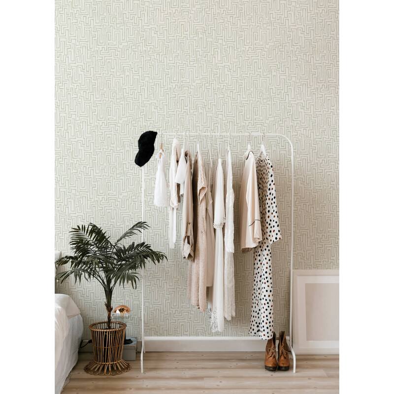 A-Street Prints Ramble Sage Geometric Wallpaper